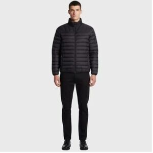 Hawke & Co Quilted Packable Full-Zip Down Puffer Jacket Mens S Black Performance